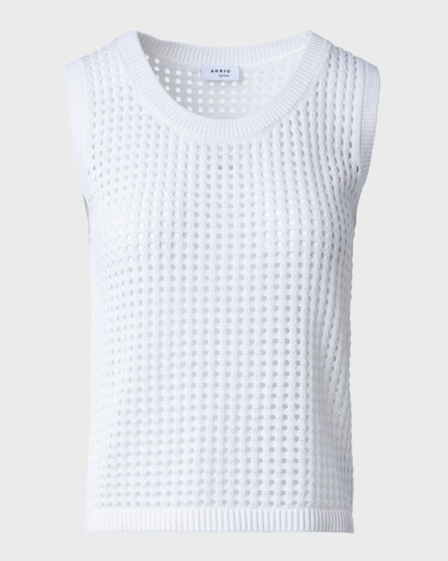Chunky Mesh Knit Boxy Tank Top